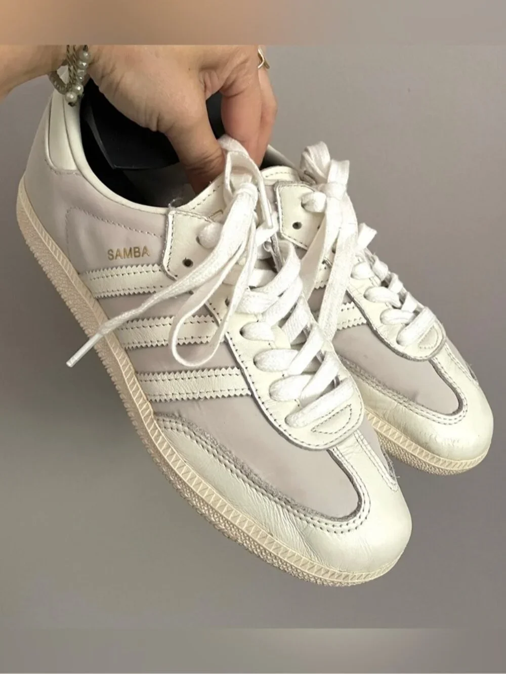 Adidas Off White Nylon Samba OG Sneakers - 6.5 - 7US